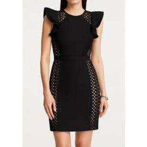 BCBGMaxAzria Black Mini Dress with Lace Accents